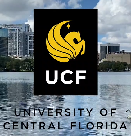 UCF logo with lake in background